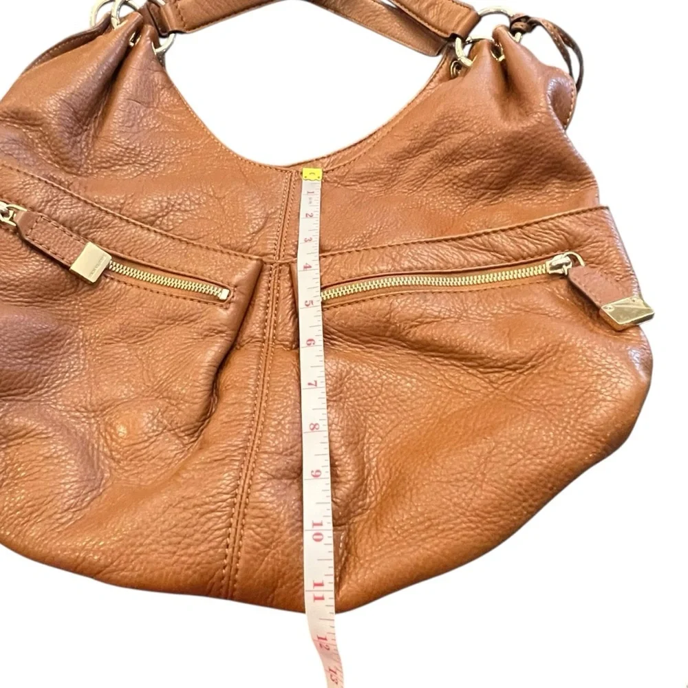 MICHAEL Michael Kors Tan Gold Leather Large Layton Hobo Bag Zippered BOHO Preppy - Picture 10 of 16